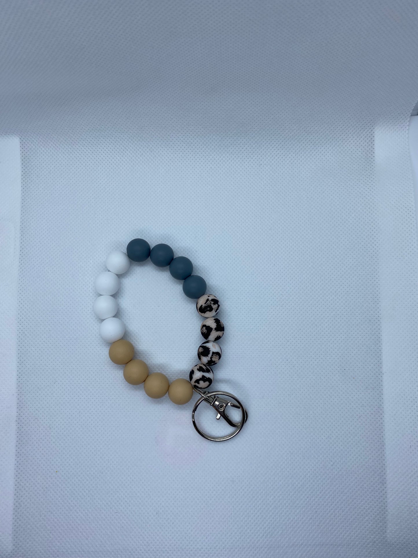 Cheetah print wristlet keychain