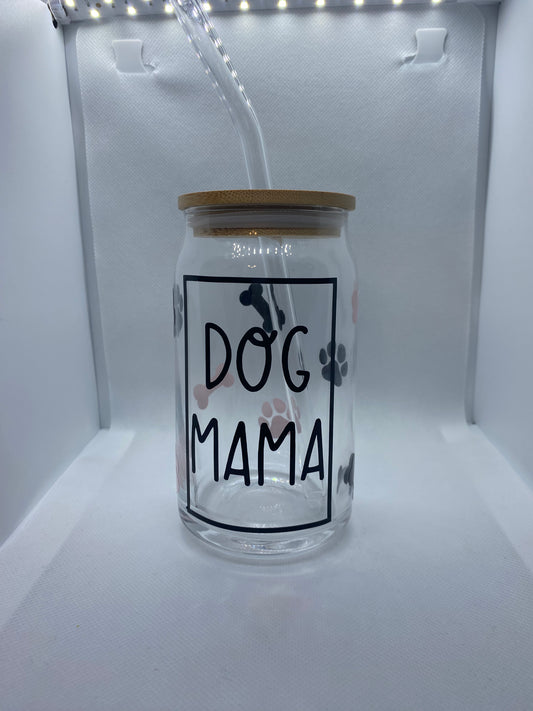 Dog mama glass libbey cup