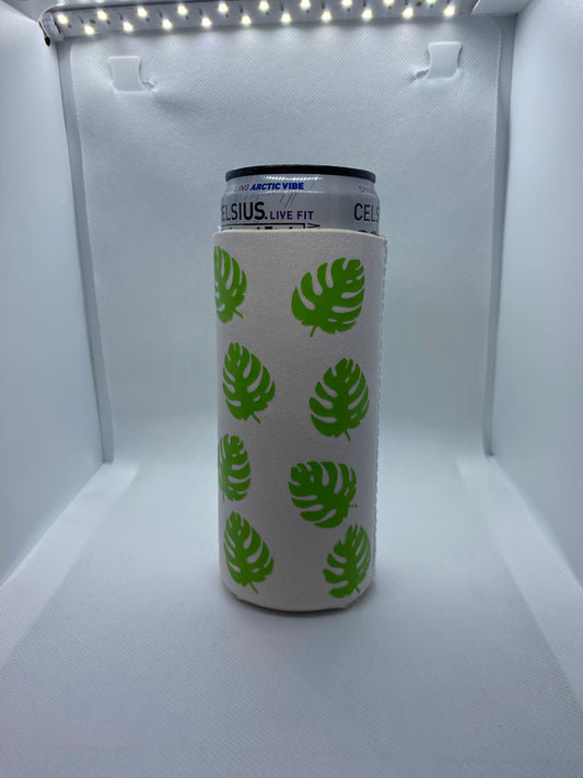 Tropical leaf can koozie